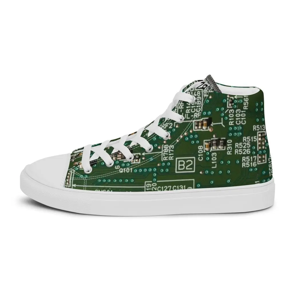 Zapatillas Caña Alta Unisex Verdes Placa Electrónica by BN18