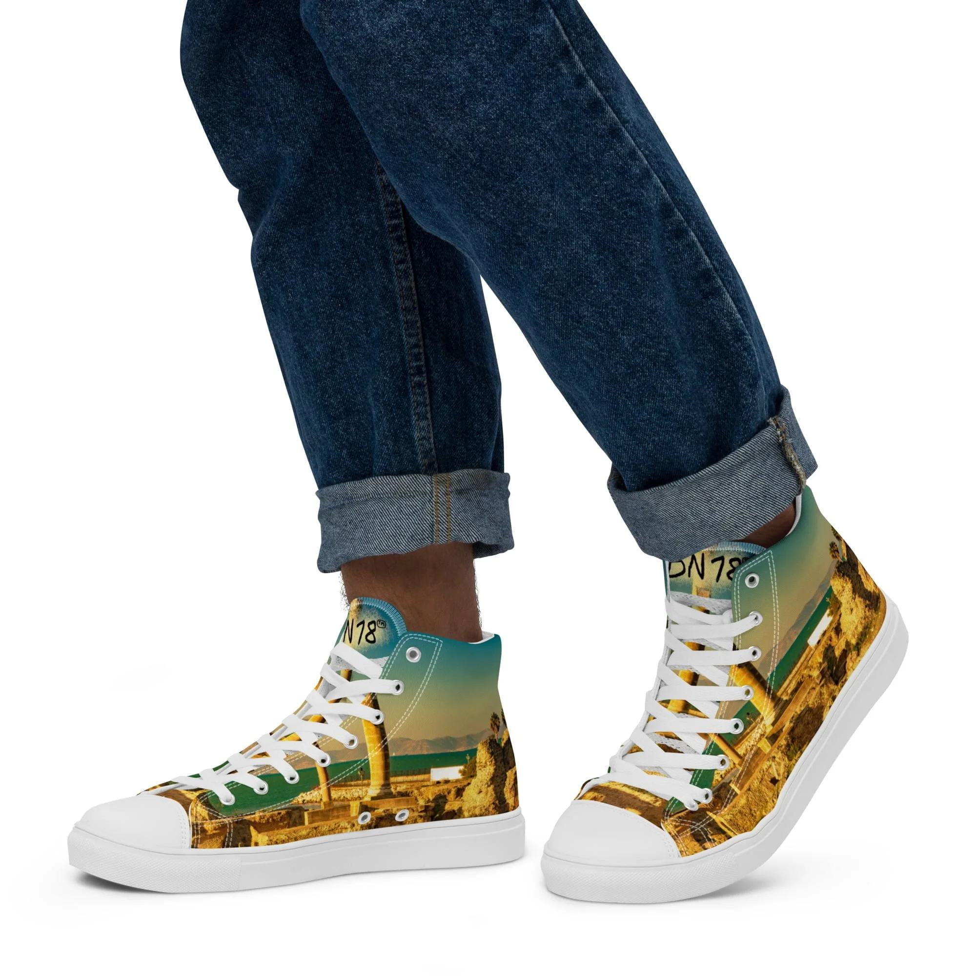 Zapatillas Caña Alta Unisex Color Tierra y Turquesa Cartagineses by BN18