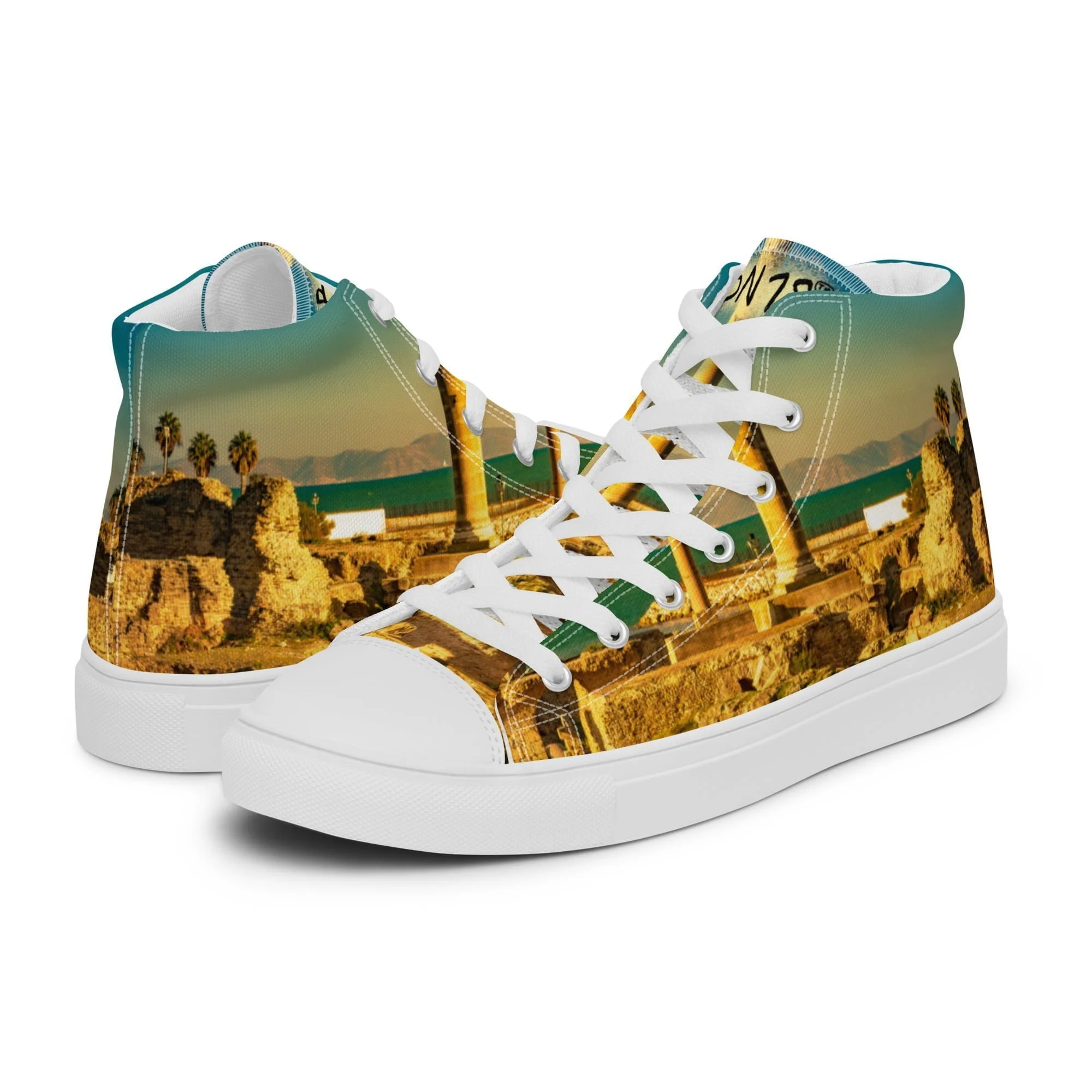 Zapatillas Caña Alta Unisex Color Tierra y Turquesa Cartagineses by BN18