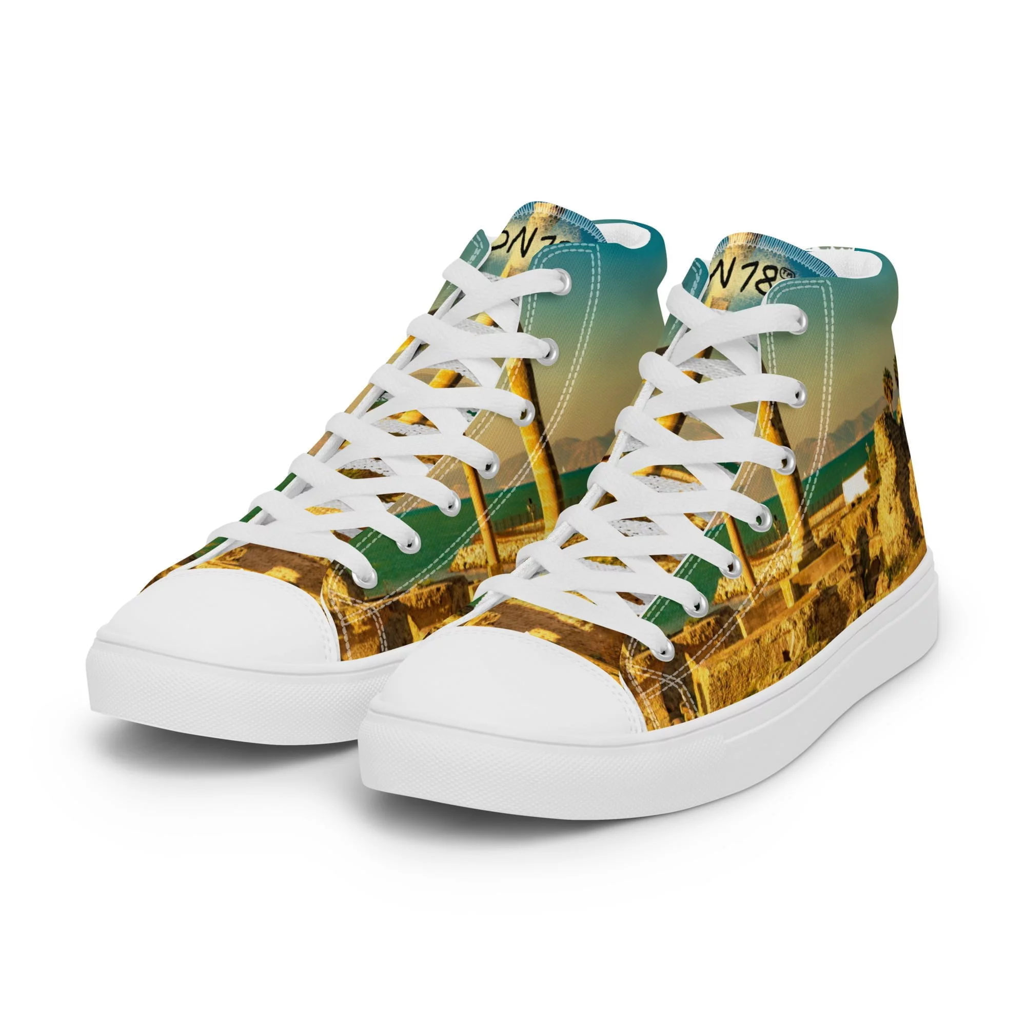 Zapatillas Caña Alta Unisex Color Tierra y Turquesa Cartagineses by BN18