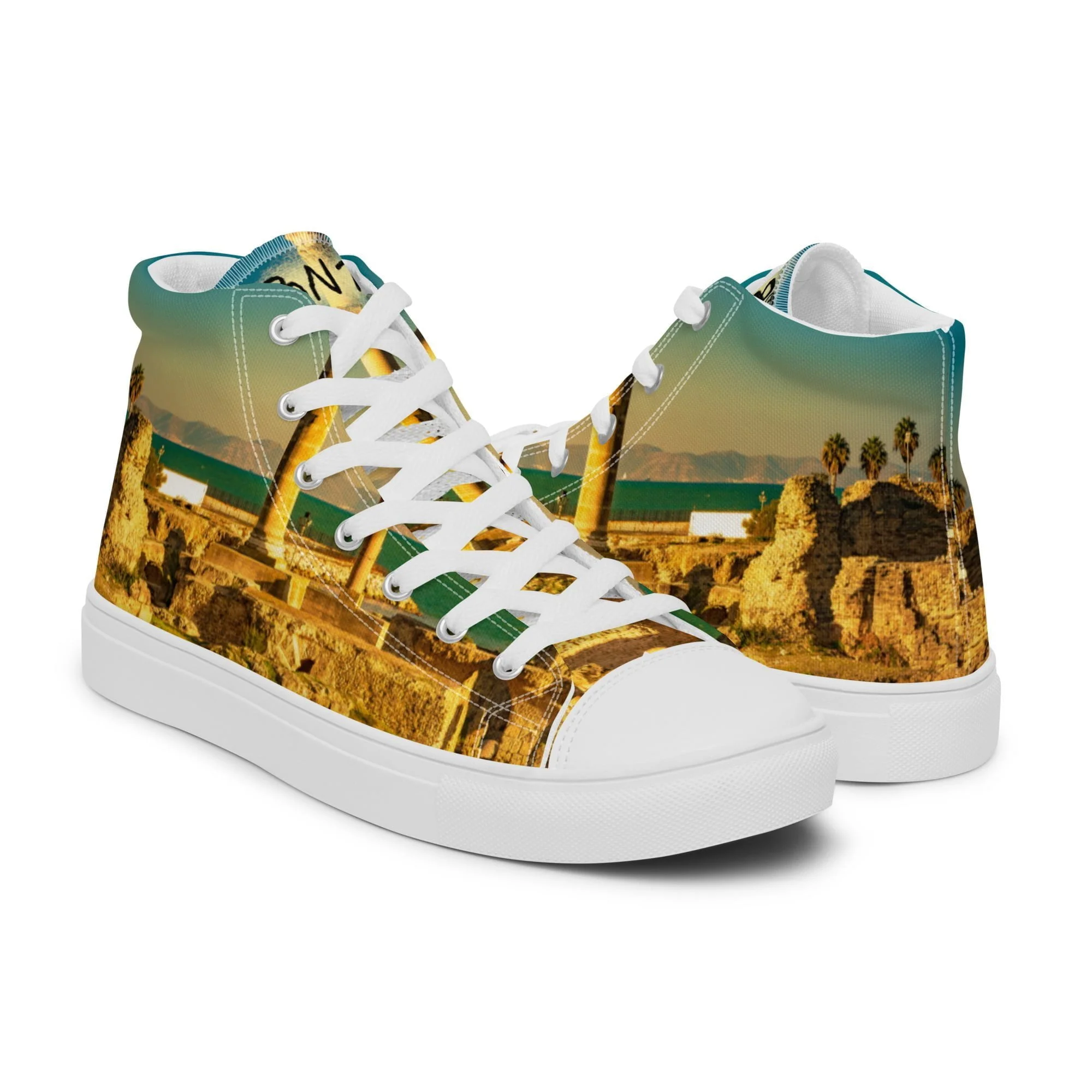 Zapatillas Caña Alta Unisex Color Tierra y Turquesa Cartagineses by BN18