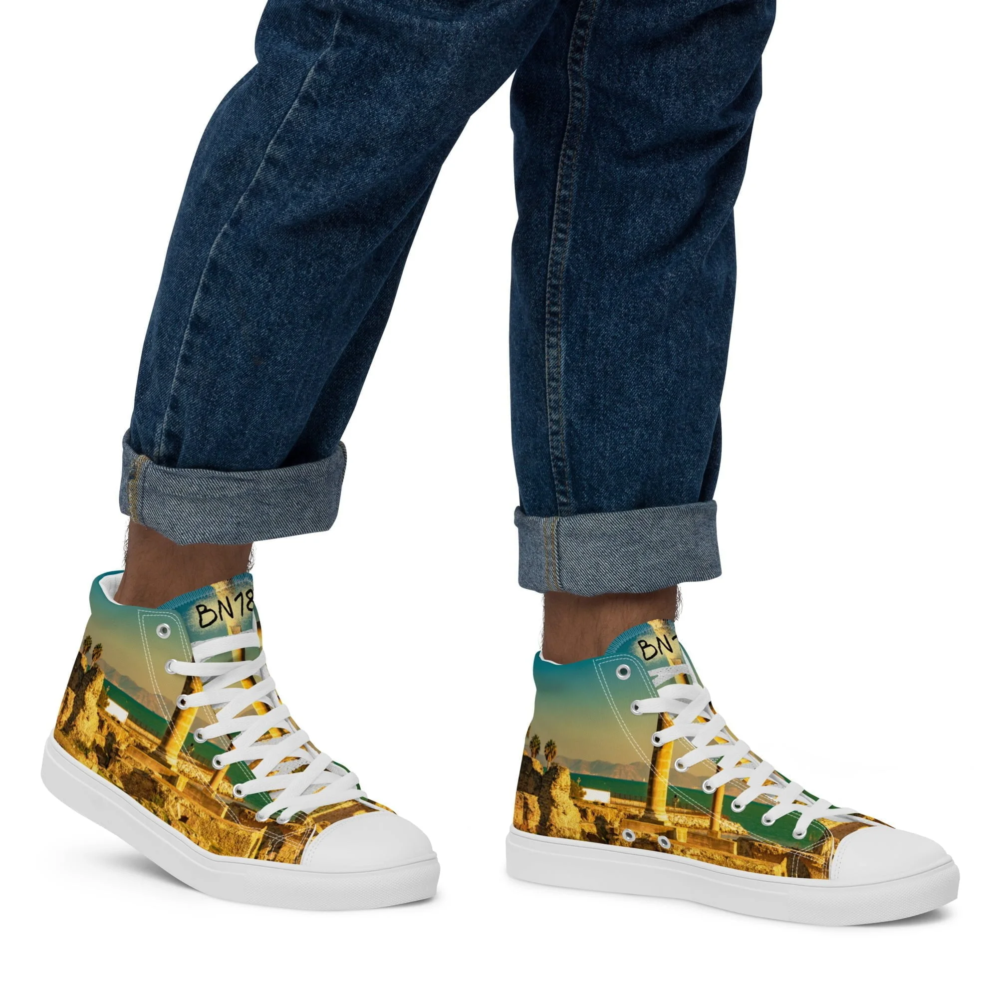 Zapatillas Caña Alta Unisex Color Tierra y Turquesa Cartagineses by BN18