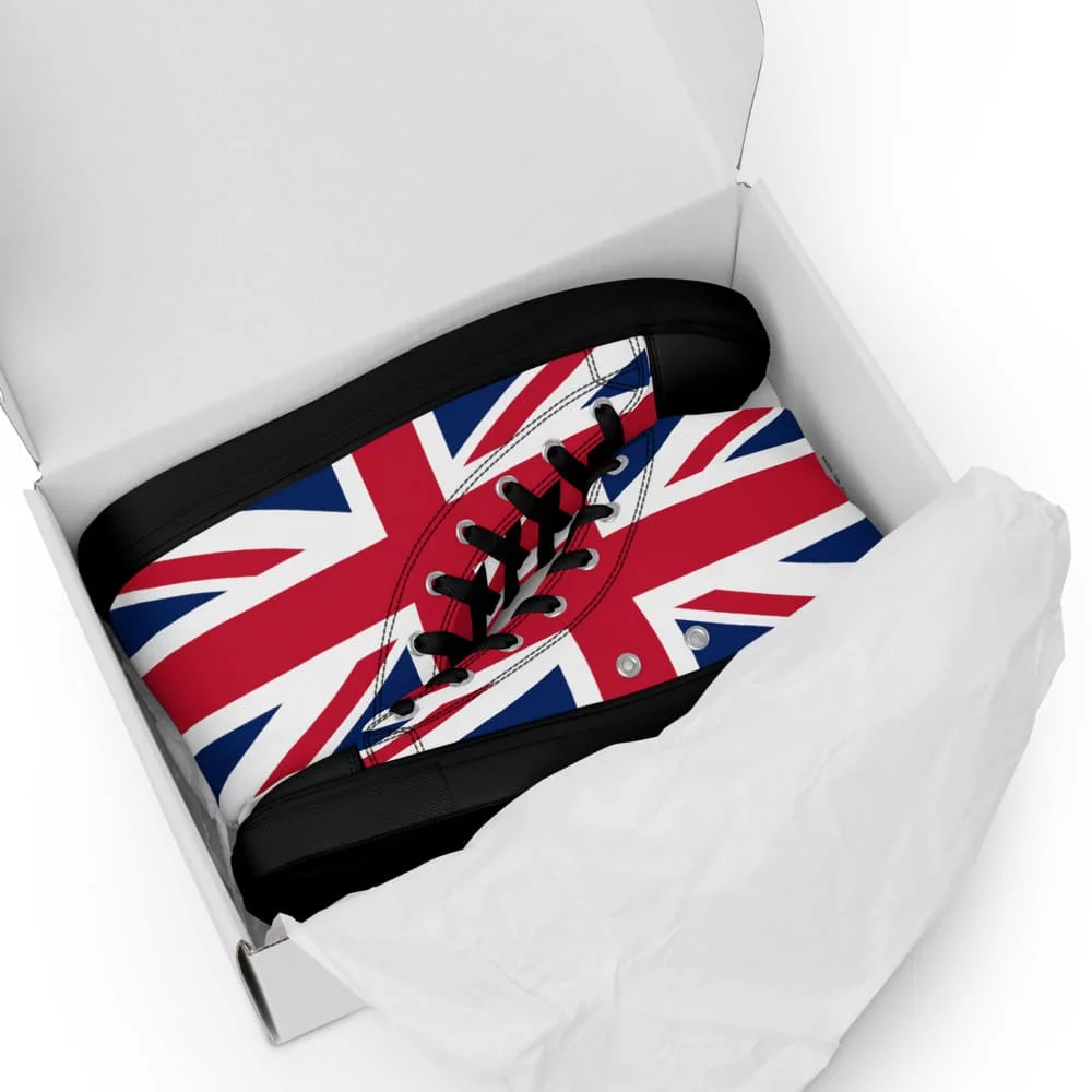 zapatillas de caña alta estilo All Star con diseño de unión jack