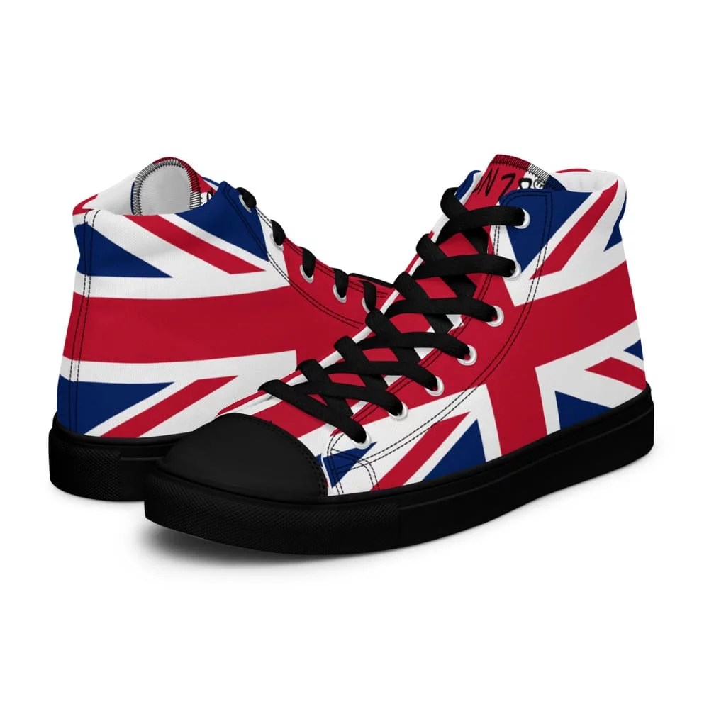 zapatillas de caña alta estilo All Star con diseño de unión jack
