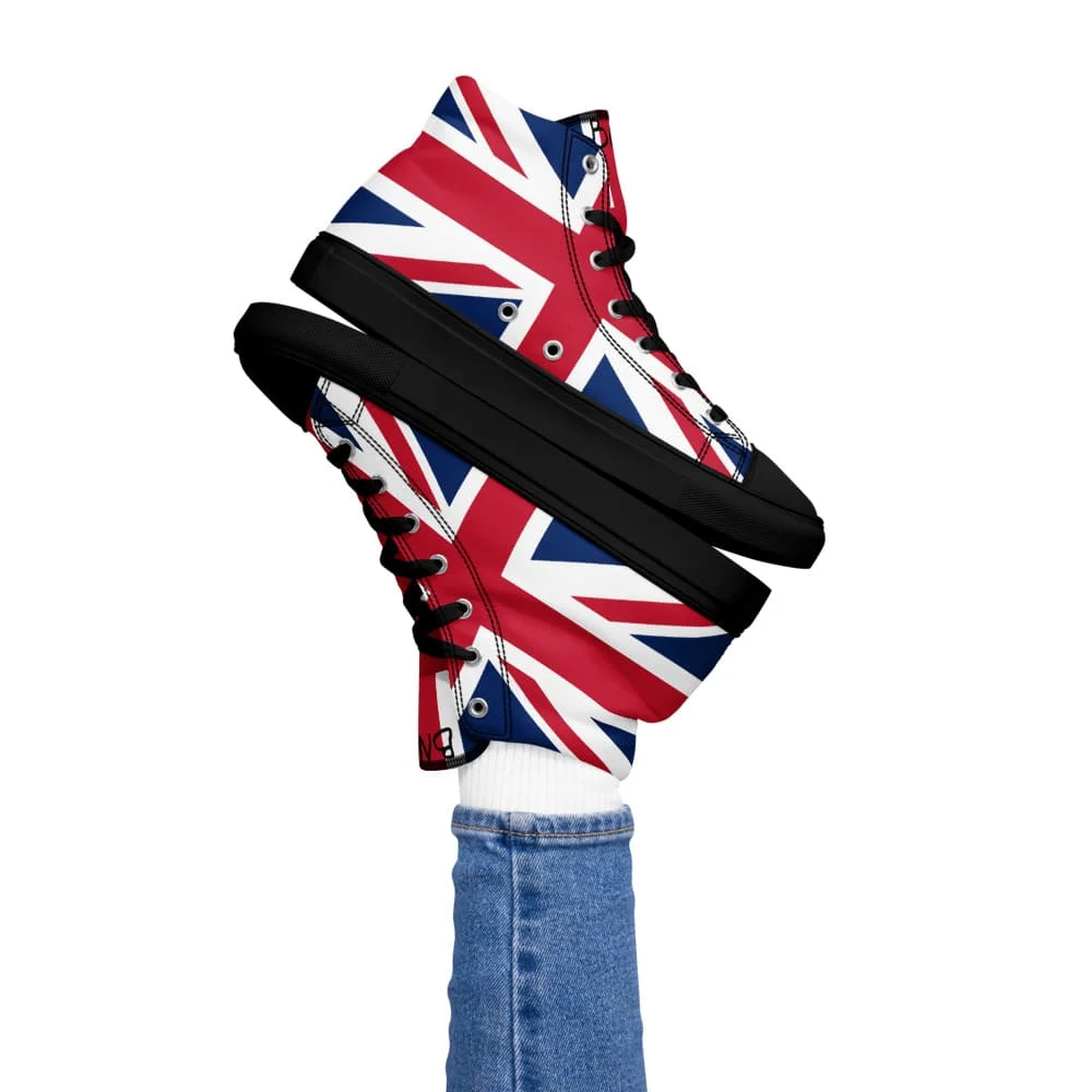 zapatillas de caña alta estilo All Star con diseño de unión jack