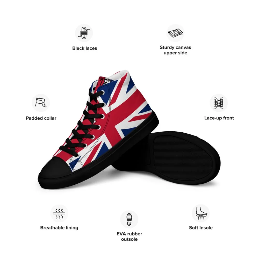 zapatillas de caña alta estilo All Star con diseño de unión jack