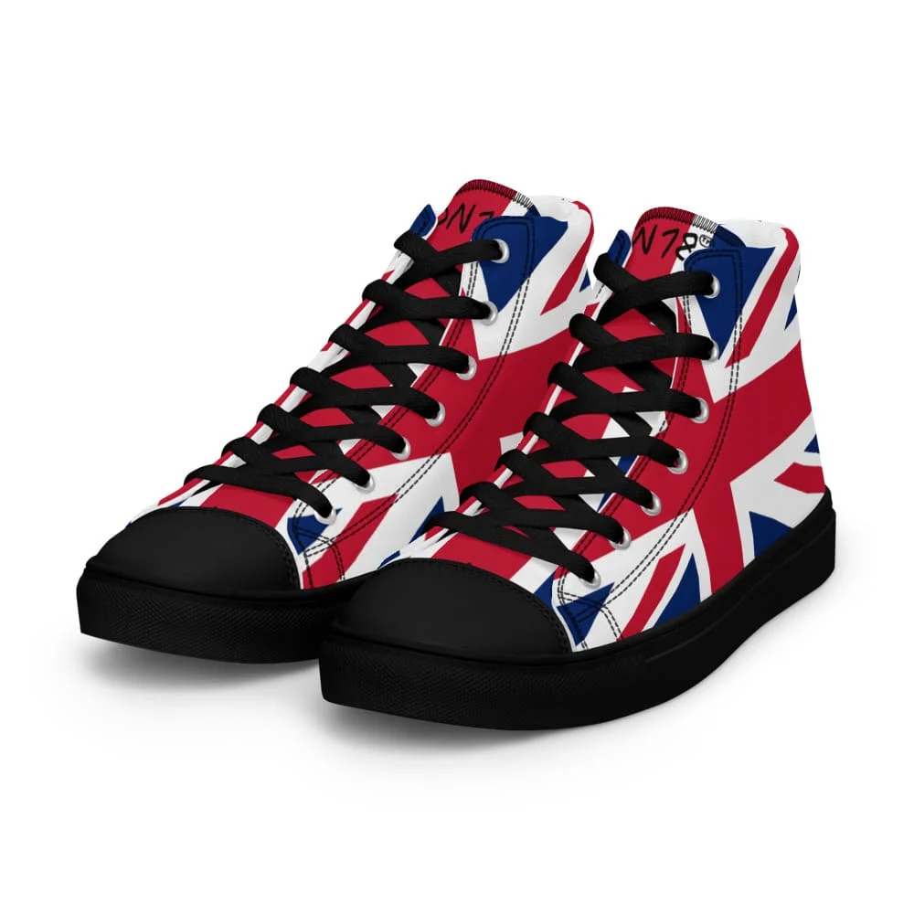 zapatillas de caña alta estilo All Star con diseño de unión jack