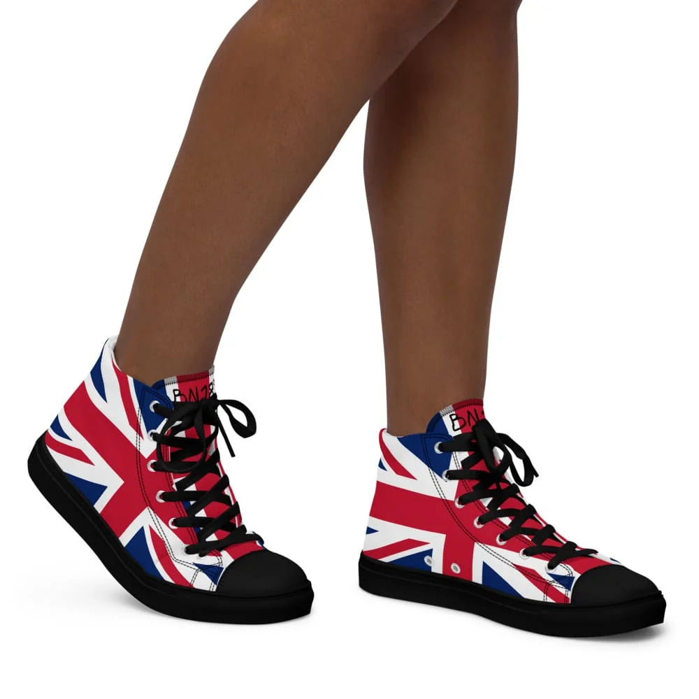 zapatillas de caña alta estilo All Star con diseño de unión jack