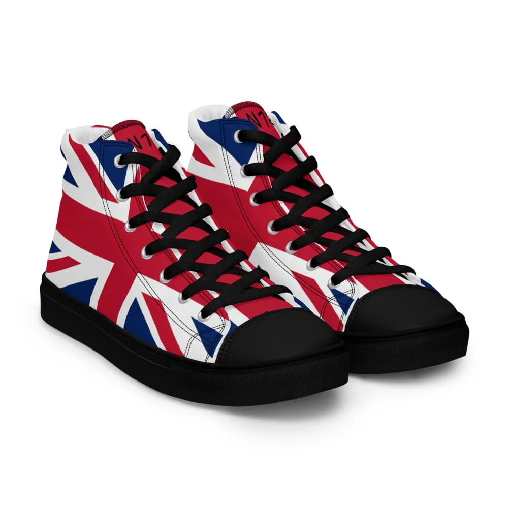 zapatillas de caña alta estilo All Star con diseño de unión jack