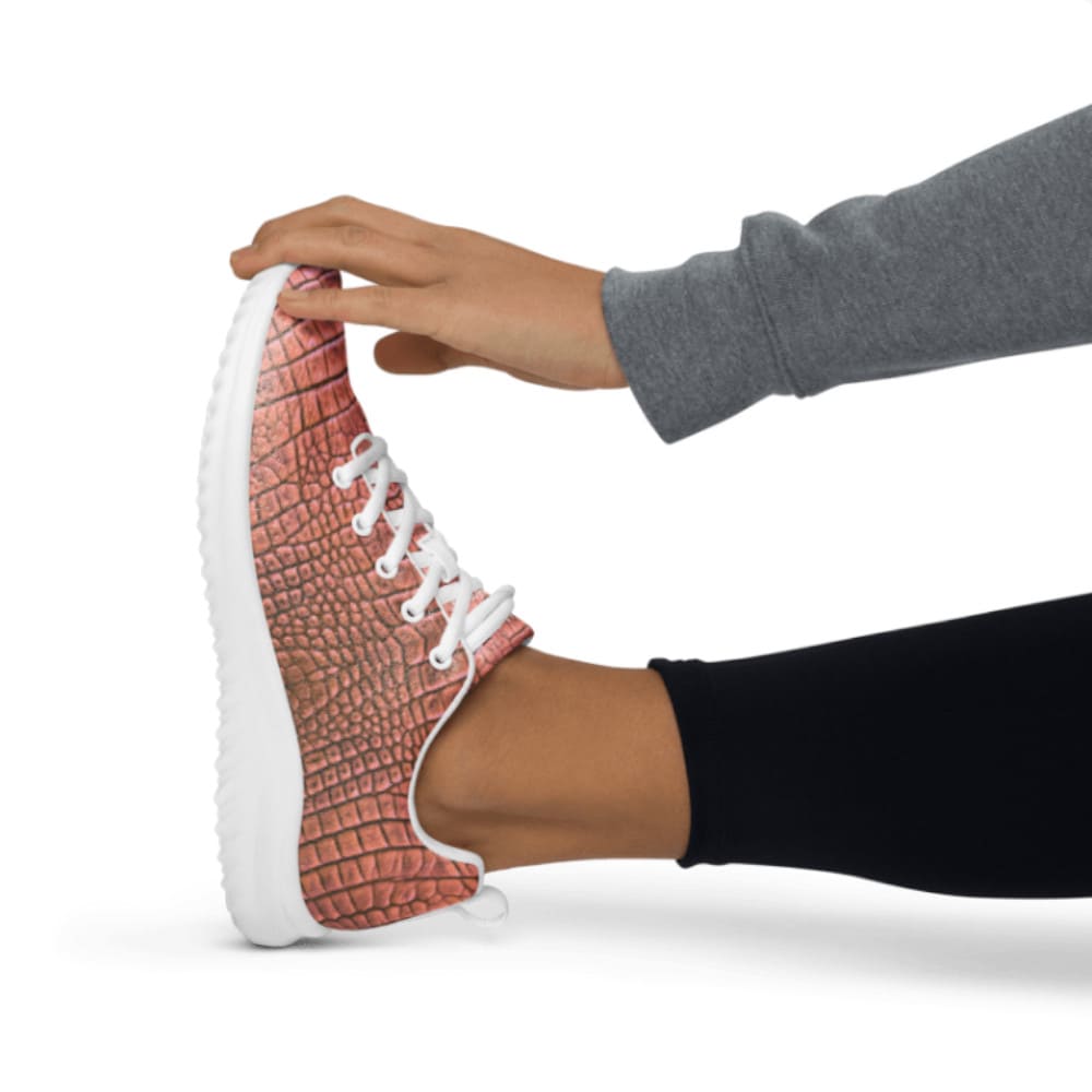 Sneackers Exclusivas Dundee Rosa con Aspecto de Piel de Cocodrilo